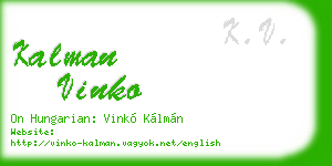 kalman vinko business card